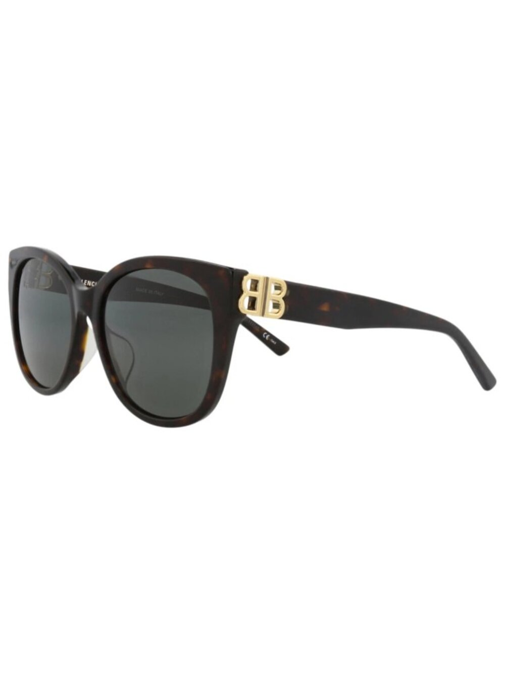 New Balenciaga Women's Sunglasses Cat Eye Acetate Frame Havana Gold Green